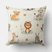"愛らしい動物のパターンのクッション – 居心地の良いチャームを追加 クッション (正面)
