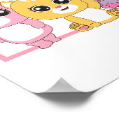 愛らしい動物のフリエンツのアートプリント：ガールパワー ポスター (角)