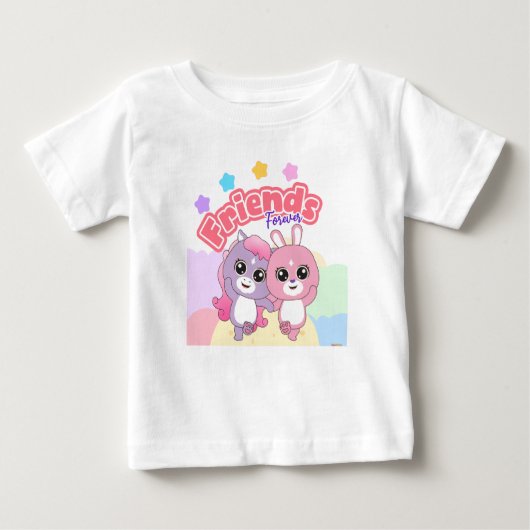 愛らしい動物のフレンズ：永遠の友人 ベビーTシャツ (正面)