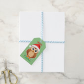 愛らしい動物の冬フクロウSanta Christmas ギフトタグ (より糸付き)