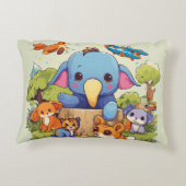 「愛らしい動物の友だち枕： アクセントクッション (裏面)