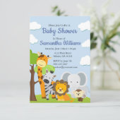 愛らしい動物の友人赤ちゃんシャワー招待状 招待状 (スタンド正面)