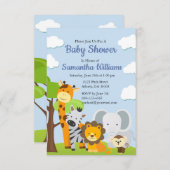 愛らしい動物の友人赤ちゃんシャワー招待状 招待状 (正面/裏面)