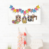 愛らしい動物の誕生日バナー | カスタムキッズパーツ 横断幕 (インサイチュ)
