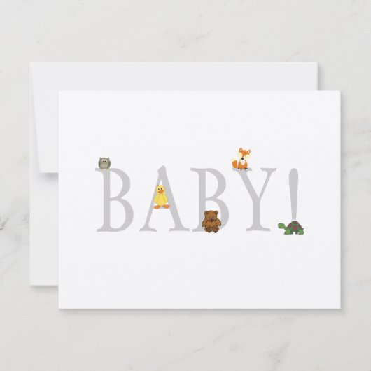 愛らしい動物の赤ちゃんシャワーありがとうノートカード ノートカード (正面)