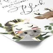 愛らしい動物の赤ん飾坊がブロック記号 ポスター (角)