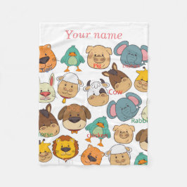 愛らしい動物の飼育象の牛の白い子供 フリースブランケット