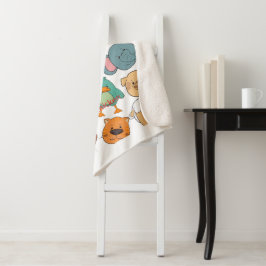 愛らしい動物の飼育象の豚ウサギの子供 シェルパブランケット