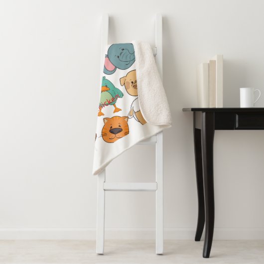 愛らしい動物の飼育象の豚ウサギの子供 シェルパブランケット (インサイチュ)