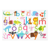 愛らしい動物アルファベットポスター フォトプリント            (正面)