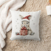 愛らしい動物クリスマスシリーズベビーウサギ クッション (ブランケット)
