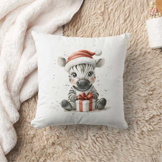 愛らしい動物クリスマスシリーズベビーゼブラinサン クッション (ブランケット)