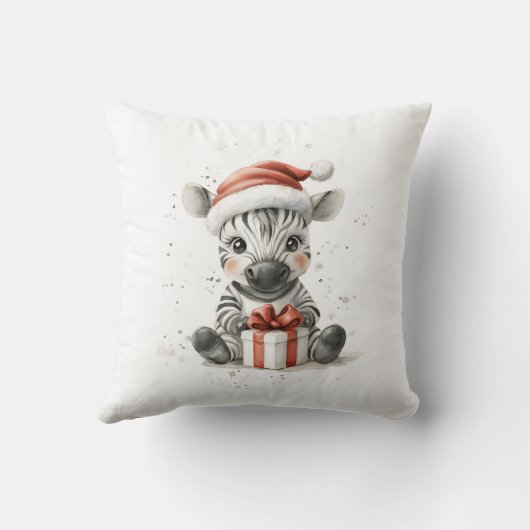 愛らしい動物クリスマスシリーズベビーゼブラinサン クッション (裏面)