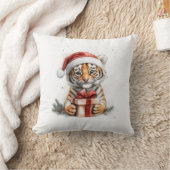 愛らしい動物クリスマスシリーズベビータイガー クッション (ブランケット)
