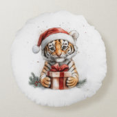 愛らしい動物クリスマスシリーズベビータイガー ラウンドクッション (裏面)