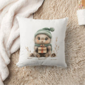 愛らしい動物クリスマスシリーズベビー山嵐 クッション (ブランケット)