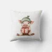 愛らしい動物クリスマスシリーズ赤ちゃん豚の帽子 クッション (裏面)