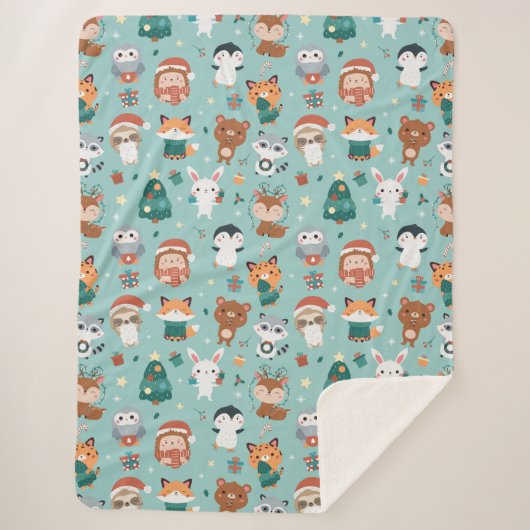 愛らしい動物シェルパ毛布 シェルパブランケット (正面)