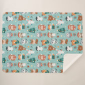 愛らしい動物シェルパ毛布 シェルパブランケット (正面(横))