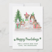 愛らしい動物ドッグキャットワン子猫クリスマス シーズンカード (正面)