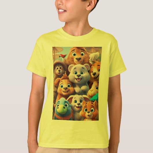 愛らしい動物ブックカバーデザイン Tシャツ (正面)