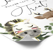 愛らしい動物ベビーシャワーベビーは甘いサイン ポスター (角)