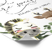 愛らしい動物ベビーシャワーベビーは甘いサイン ポスター (角)