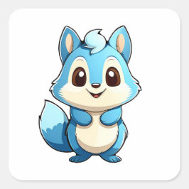 愛らしい動物リス スクエアシール