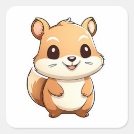 愛らしい動物リス スクエアシール