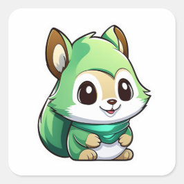 愛らしい動物リス スクエアシール