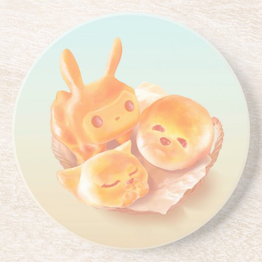 愛らしい動物型パンのコースター コースター (正面)