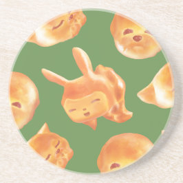 愛らしい動物型パン柄コースター コースター