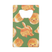 愛らしい動物型パン柄 クレジットカード栓抜き (裏面)