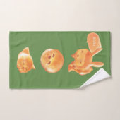 愛らしい動物型パン柄 バスタオルセット (ハンドタオル)