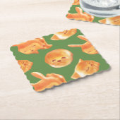 愛らしい動物型パン柄 ペーパーコースター (アングル)
