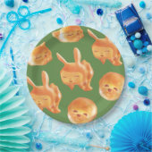 愛らしい動物型パン柄 ペーパープレート (パーティー)