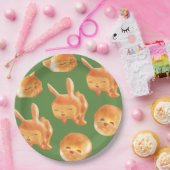 愛らしい動物型パン柄 ペーパープレート (パーティー)