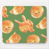 愛らしい動物型パン柄 マウスパッド (正面)