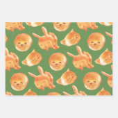 愛らしい動物型パン柄 ラッピングペーパーシート (正面)