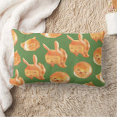 愛らしい動物型パン柄 ランバークッション (ブランケット)