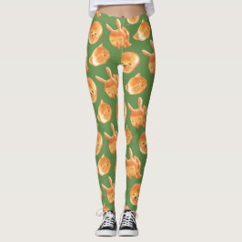 愛らしい動物型パン柄 レギンス