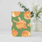 愛らしい動物型パン柄 案内ポストカード (スタンド正面)