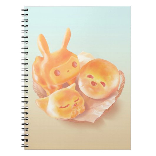 愛らしい動物形パン手帳 ノートブック (正面)