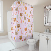 愛らしい動物模様 シャワーカーテン (インサイチュ)