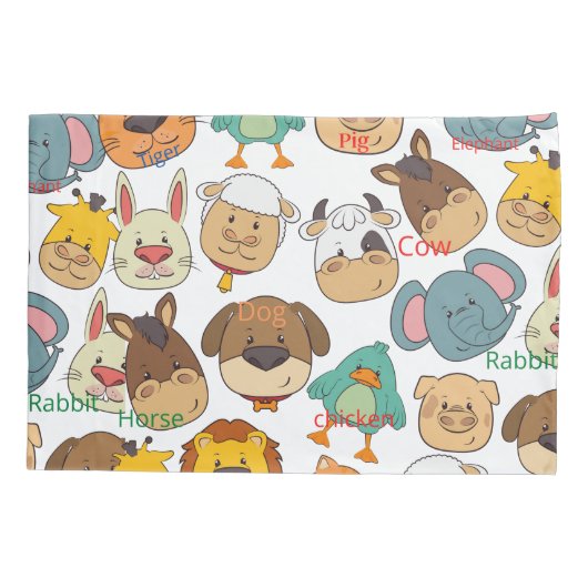 愛らしい動物農場の牛は象の子供をウサギ 枕カバー (裏面)