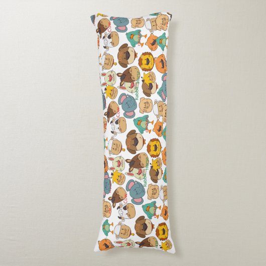 愛らしい動物農場の牛は、豚の子供を白うさぎする ボディピロー (正面縦)