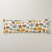 愛らしい動物農場の牛は、豚の子供を白うさぎする ボディピロー (正面)