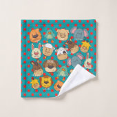 愛らしい動物農場キッズサファリタイガーライオンブルー バスタオルセット (ウォッシュタオル)