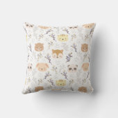 愛らしい動物頭及び花柄 クッション (裏面)