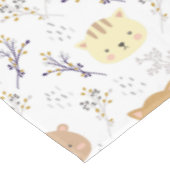 愛らしい動物頭及び花柄 テーブルクロス (アングル)